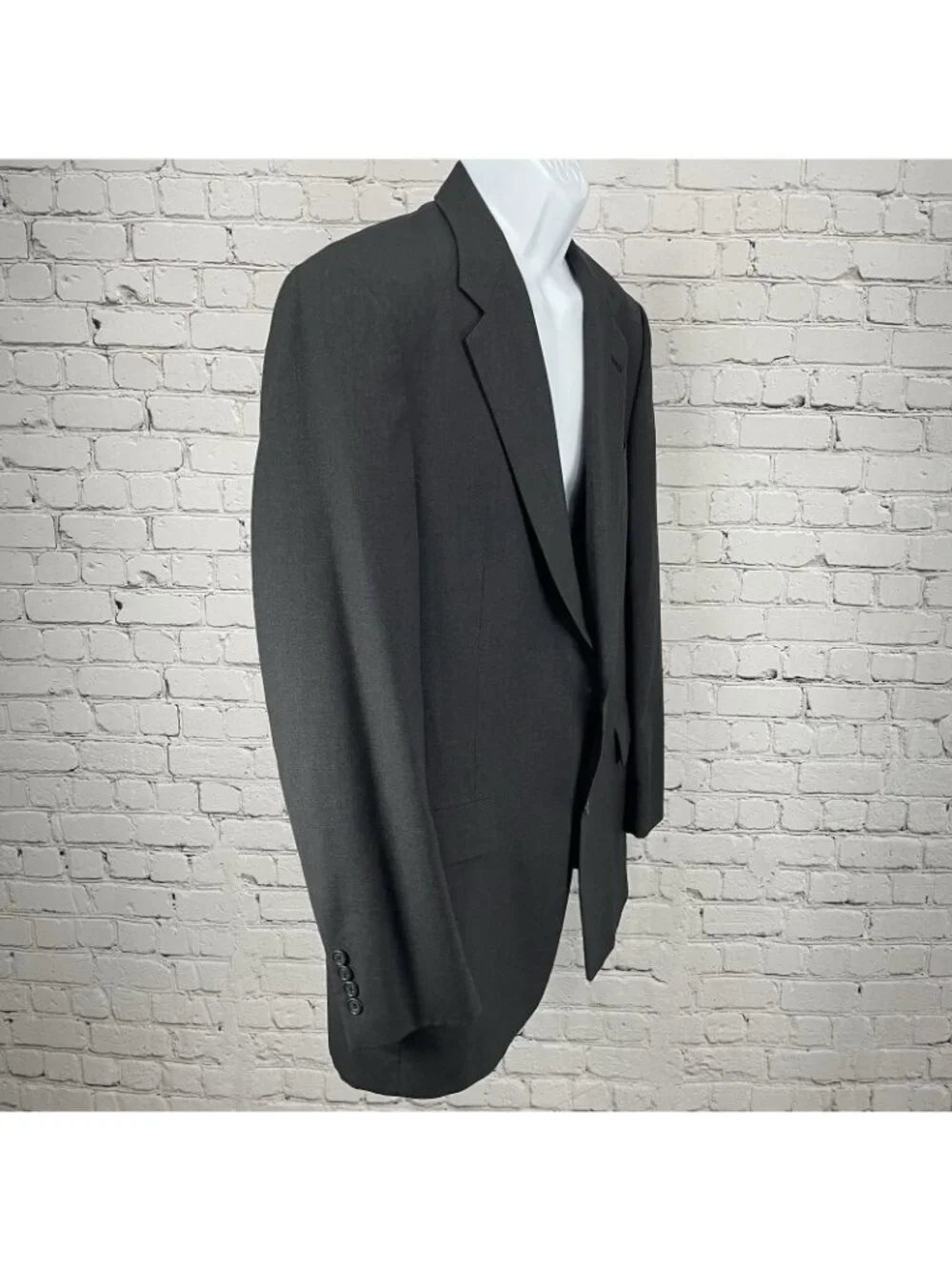 Hart Schaffner Marx Dark Grey Wool 100’s 2 Button Blazer Sport Coat USA Size 42L